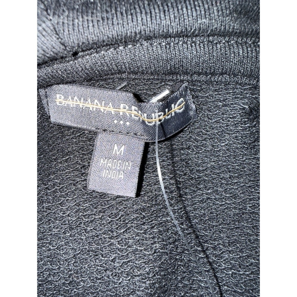 NEW Banana Republic Men's Black Hoodie Size Medium Pockets - Picture 2 of 3